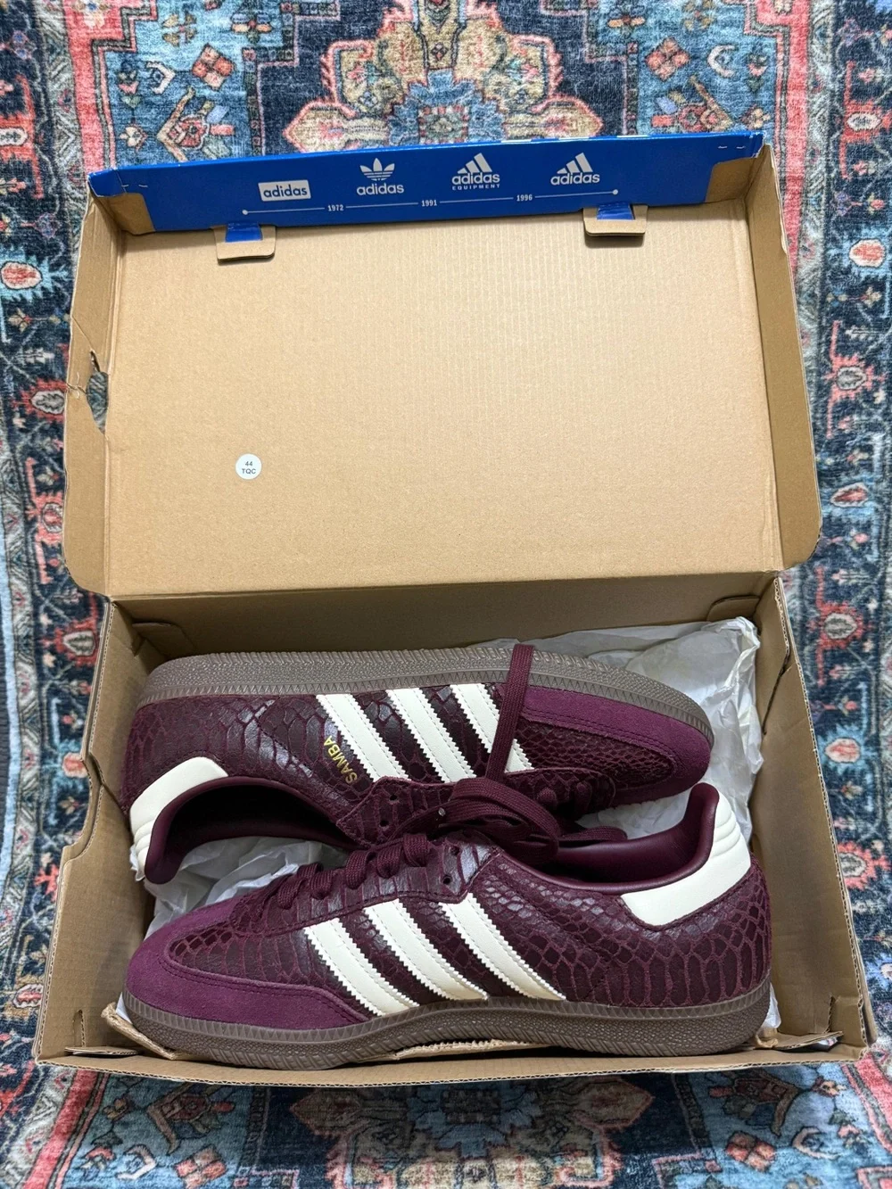adidas Samba OG Snakeskin Maroon Cream White (Women's)